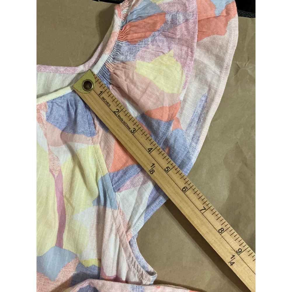Gap Print Flutter Sleeve Midi Dress Cottagecore Coastal Beachy Resort Vacation M - Picture 5 of 9